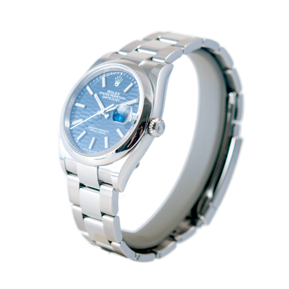 Rolex Oyster Perpetual Datejust 36 in Edelstahl mit Automatikwerk.