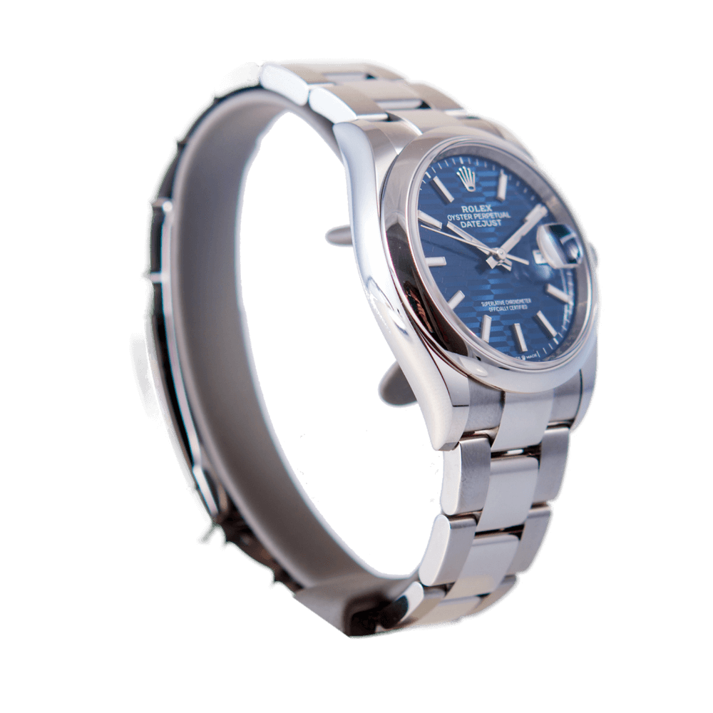 Rolex Oyster Perpetual Datejust 36 in Edelstahl mit Automatikwerk.