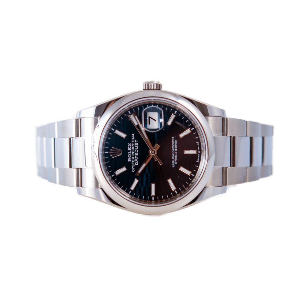 Rolex Oyster Perpetual Datejust 36 in Edelstahl mit Automatikwerk.