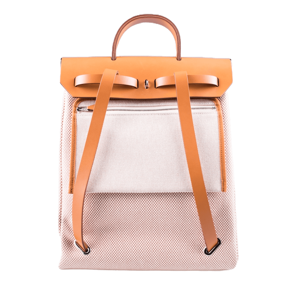 Hermès Herbag Sac a Dos Zip Retourne Rucksack Toile Kriss Viking in der Farbe Ecru Beige Naturel
