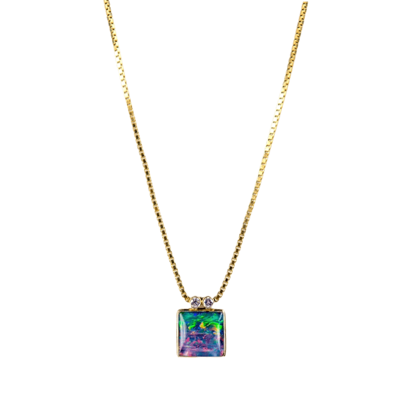 Collier in 585 Gelbgold mit einer Opal-Triplette