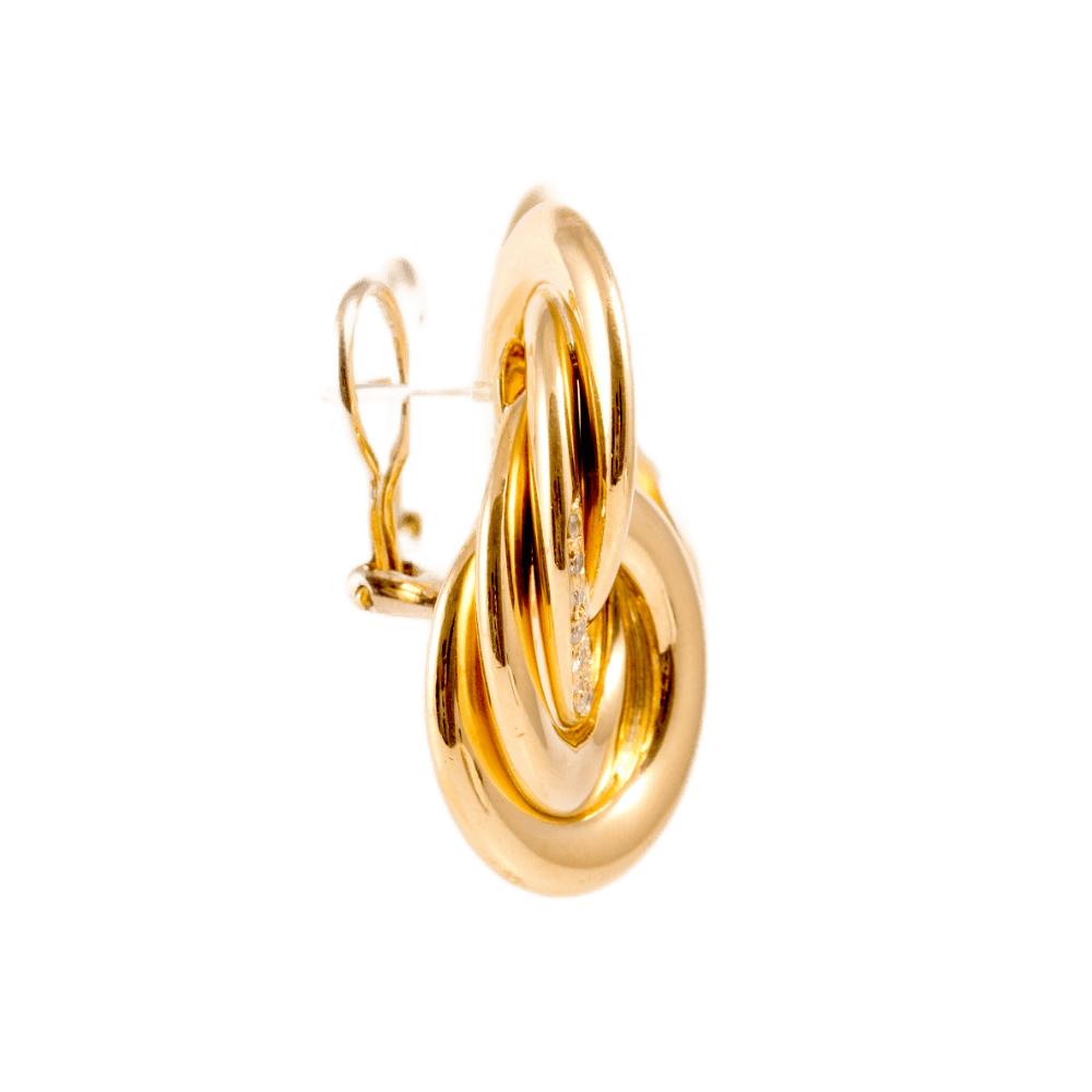 Clip-Ohrstecker mit Diamanten 750 Gelbgold