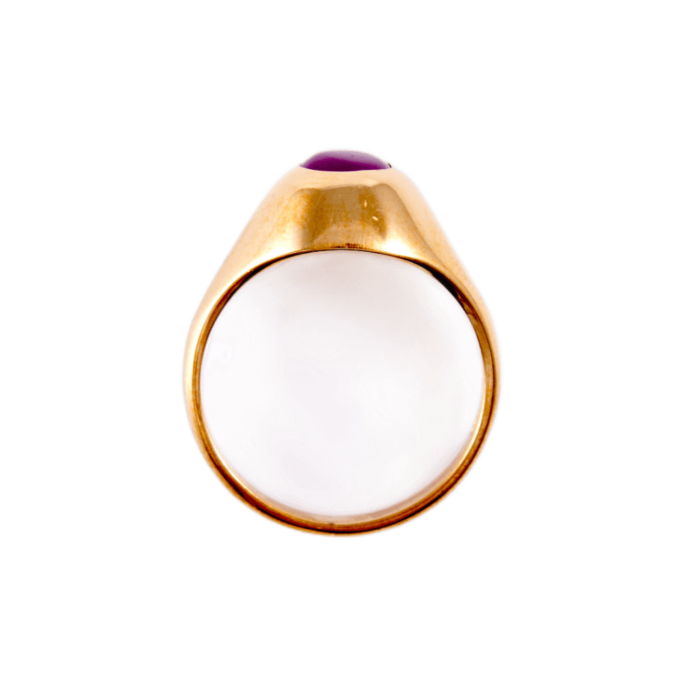 Ring mit Rubin in 750 Gelbgold