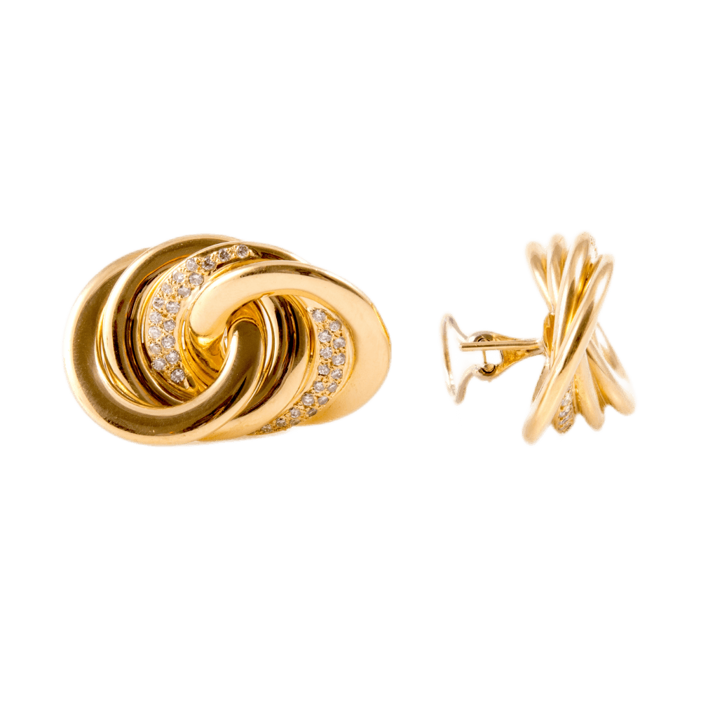 Clip-Ohrstecker mit Diamanten 750 Gelbgold