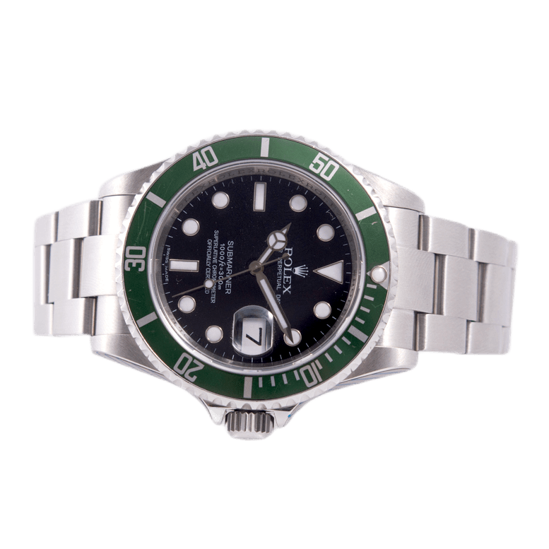 Rolex Submariner "Kermit" in Edelstahl mit Automatikwerk.