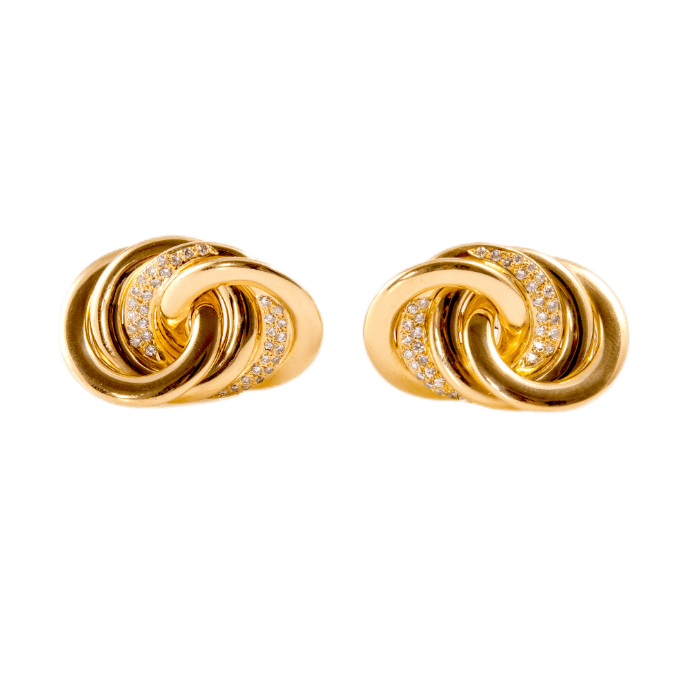 Clip-Ohrstecker mit Diamanten 750 Gelbgold