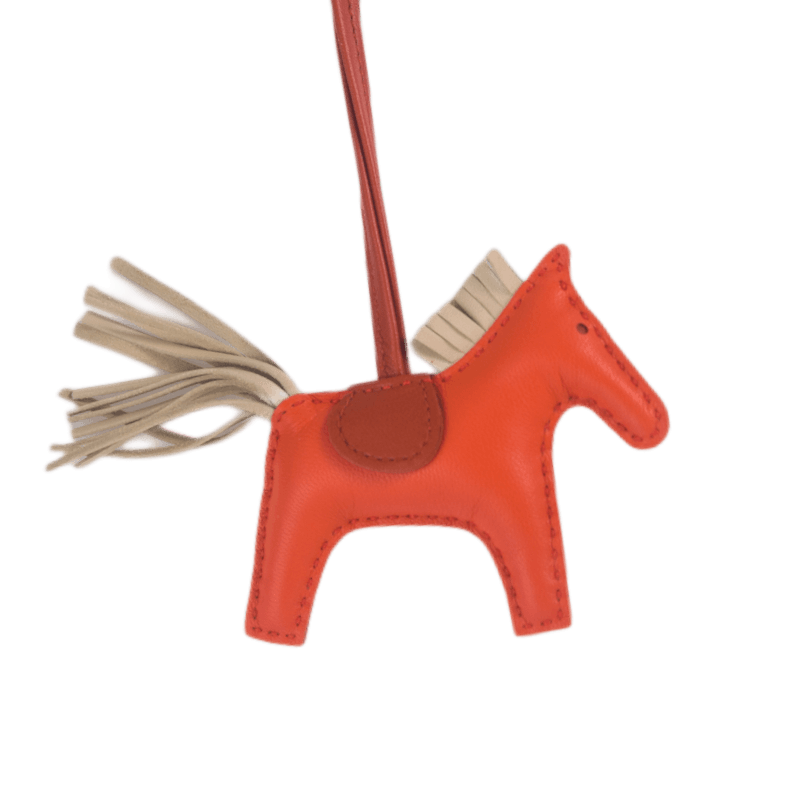 Hermès Taschenanhänger Rodeo PM in der Farbe Poppy Orange