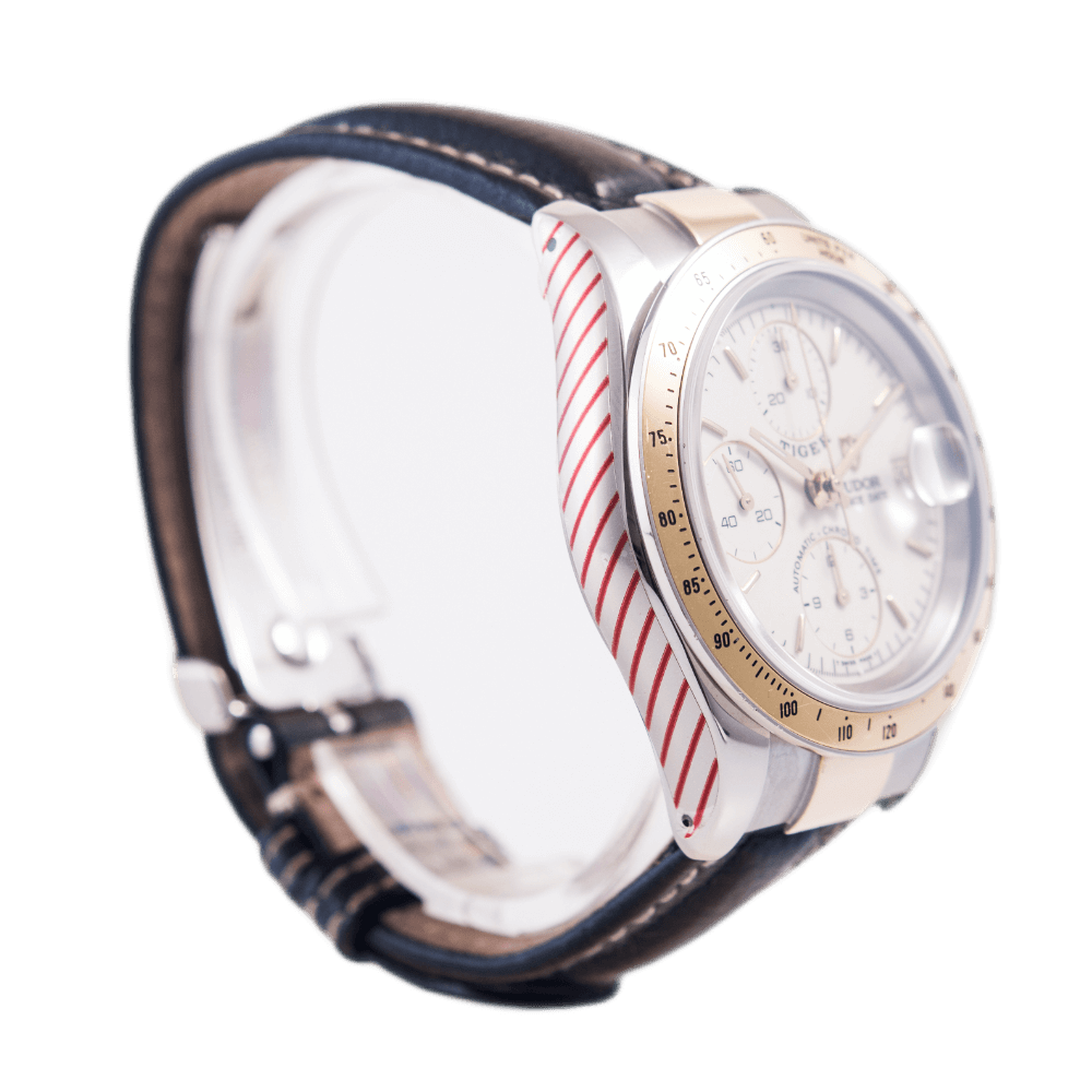 Tudor Prince Date Tiger Chronograph Herrenuhr in Edelstahl und Gold mit Automatikwerk.