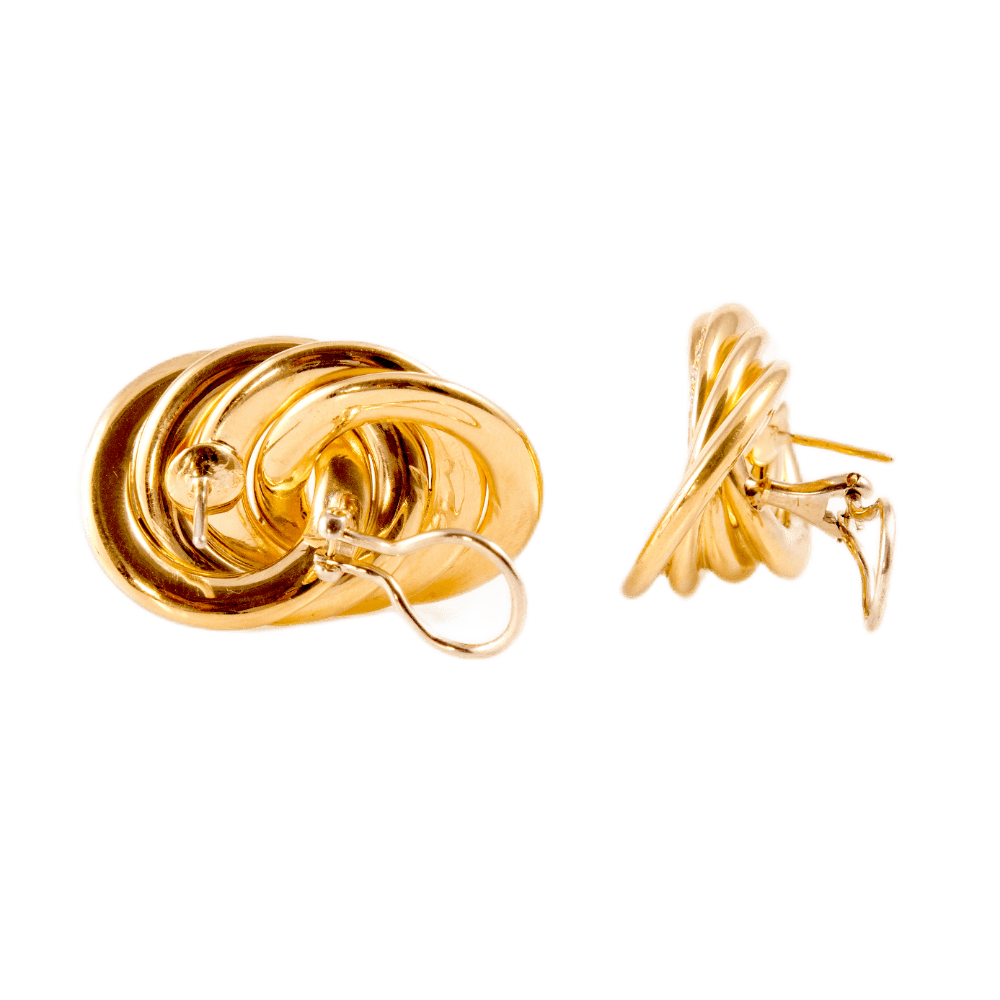 Clip-Ohrstecker mit Diamanten 750 Gelbgold