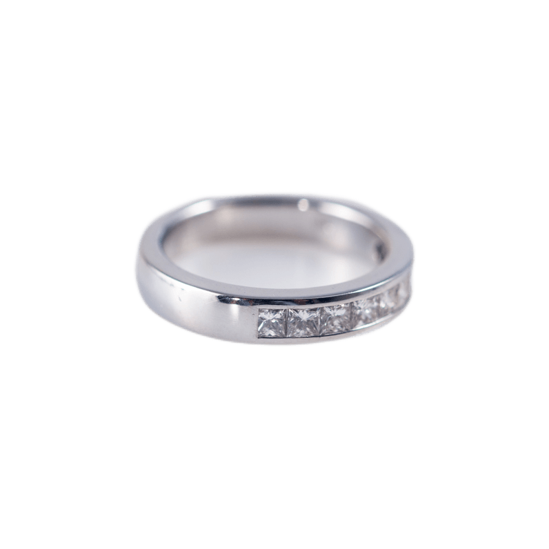 Memoirering in 950 Platin mit 9 Diamanten