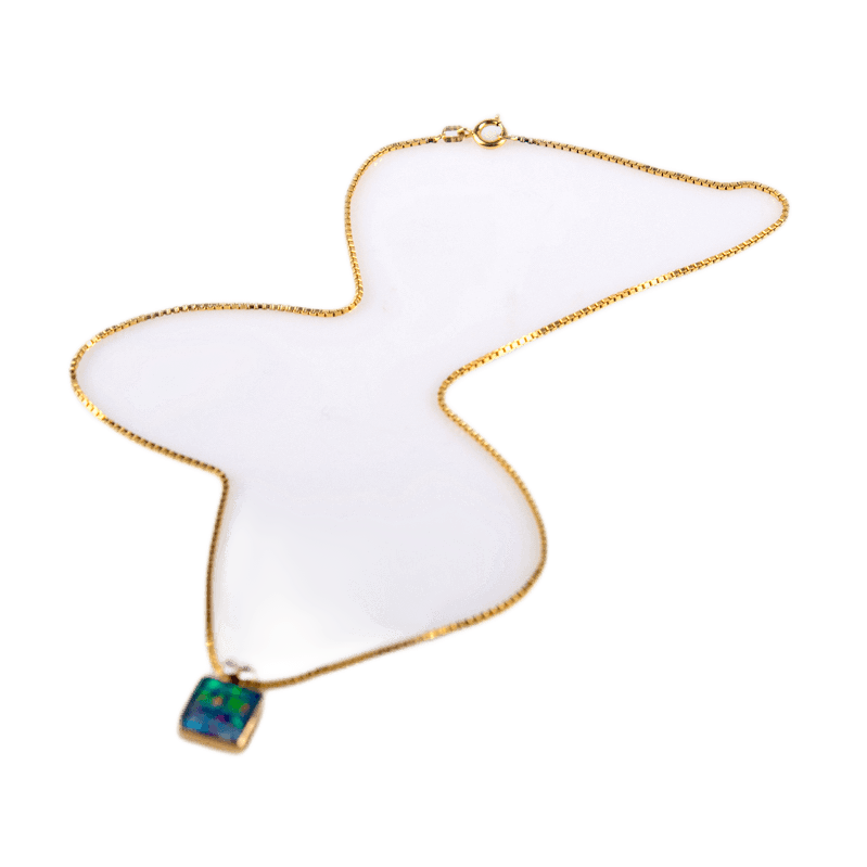 Collier in 585 Gelbgold mit einer Opal-Triplette