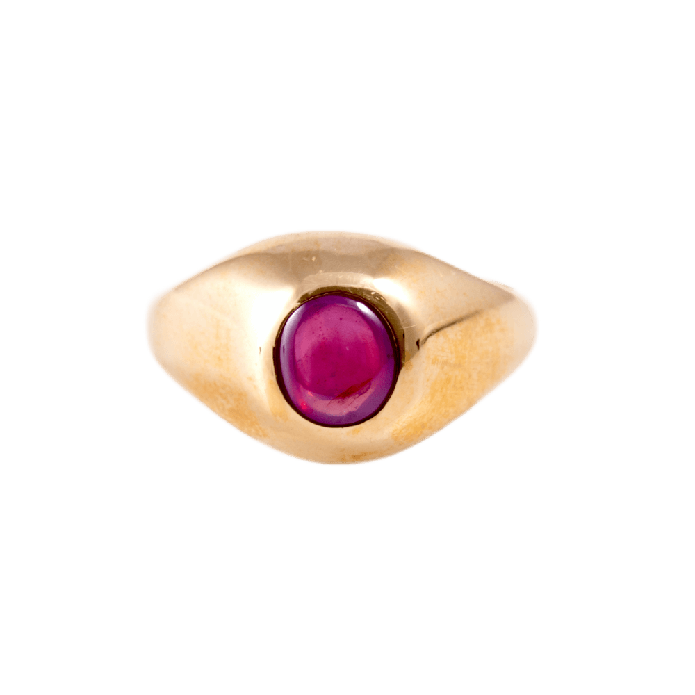 Ring mit Rubin in 750 Gelbgold