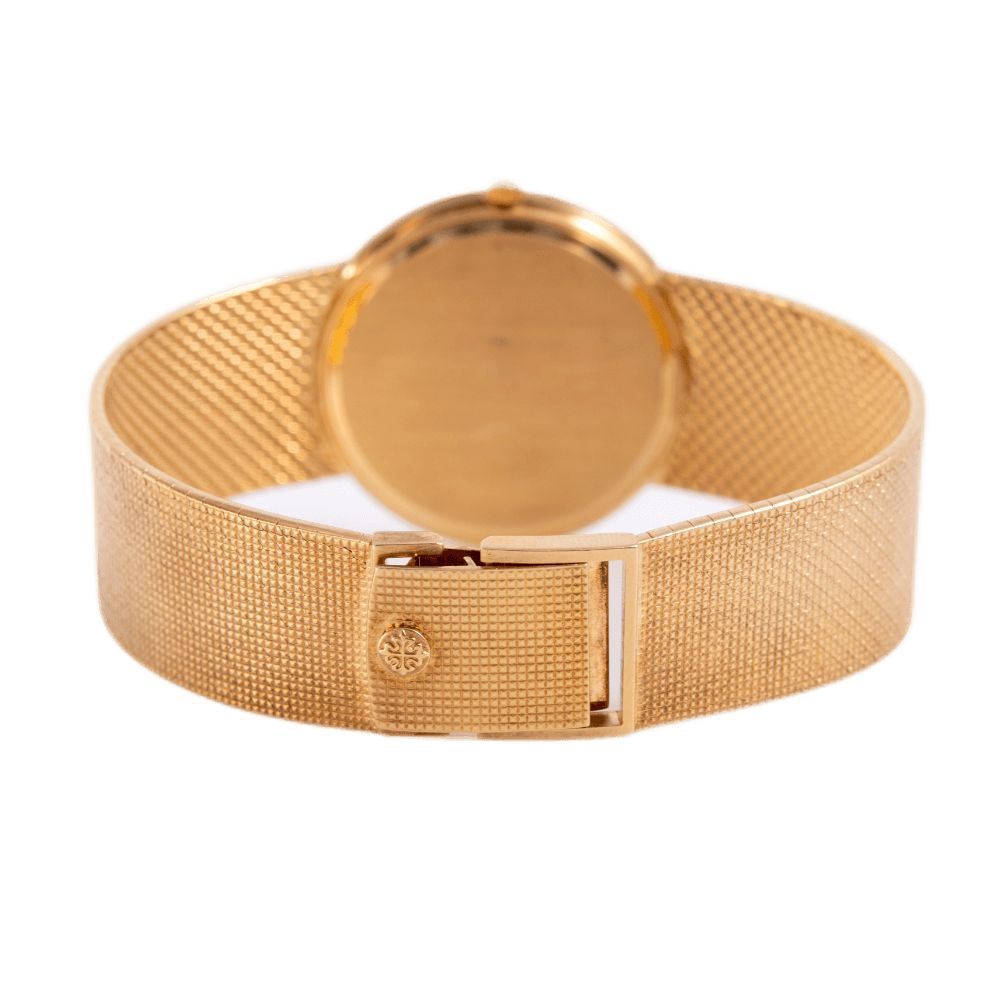 Patek Philippe Calatrava Vintage Armbanduhr in 750 Gelbgold mit Quarzwerk.