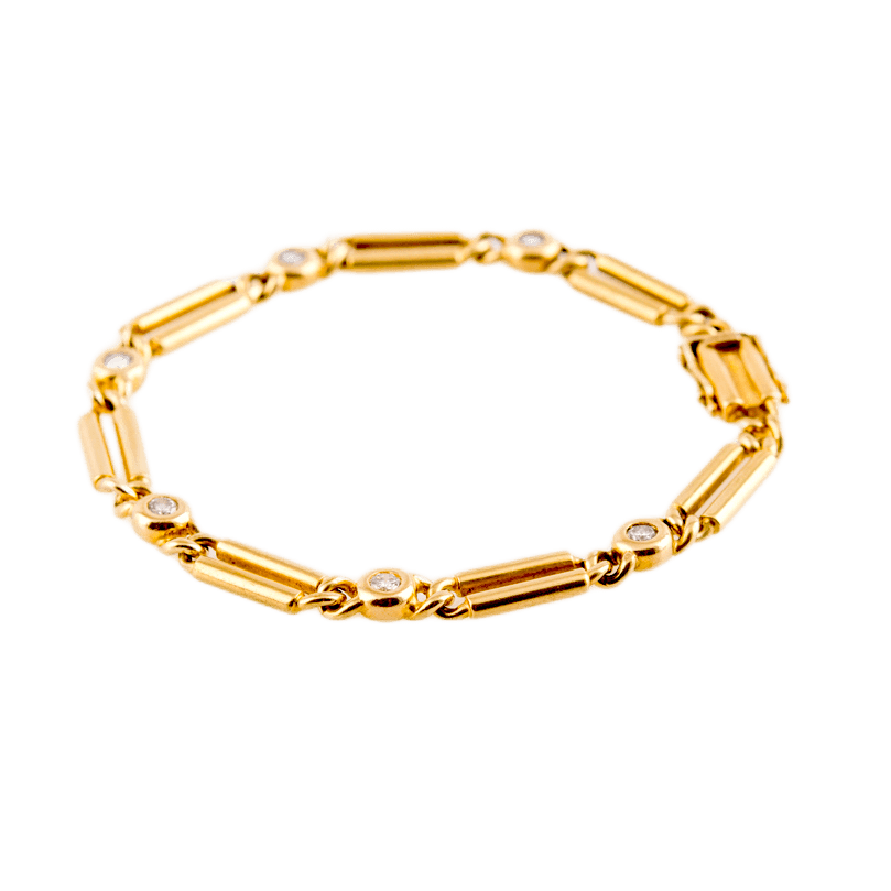 Armband in 585 Gelbgold mit sechs Brillanten
