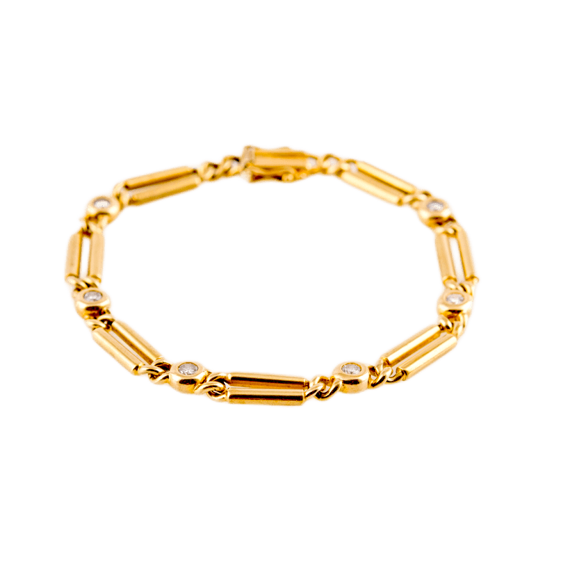 Armband in 585 Gelbgold mit sechs Brillanten