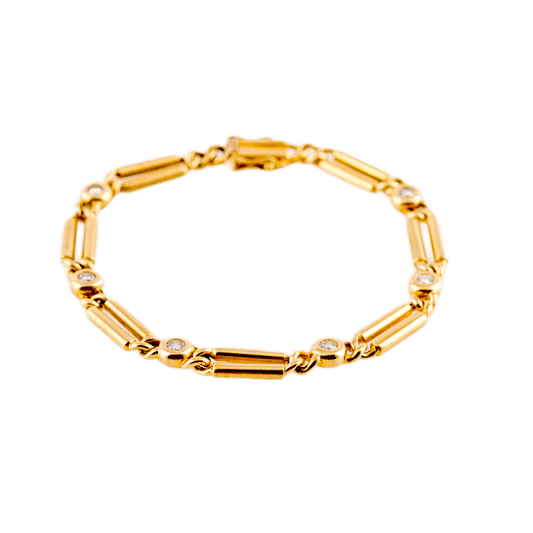 Armband in 585 Gelbgold mit sechs Brillanten