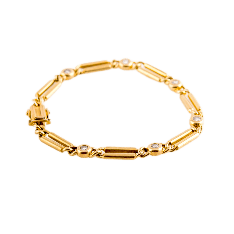 Armband in 585 Gelbgold mit sechs Brillanten
