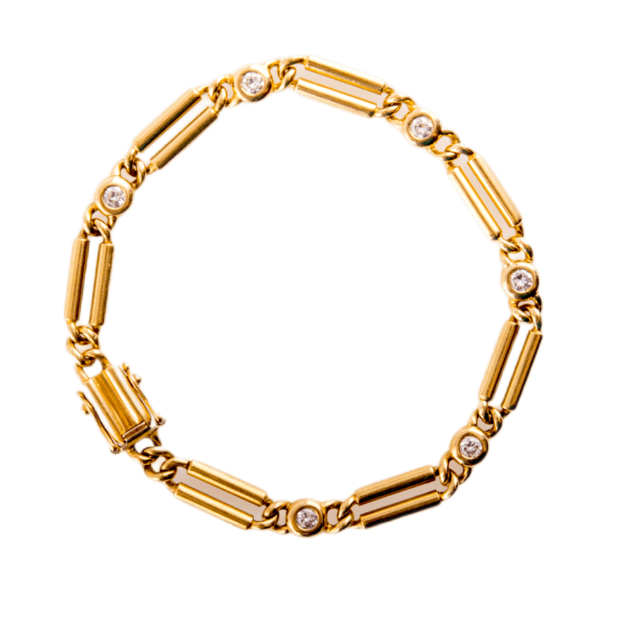 Armband in 585 Gelbgold mit sechs Brillanten