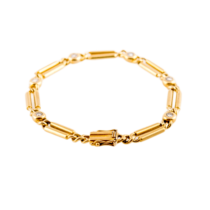 Armband in 585 Gelbgold mit sechs Brillanten