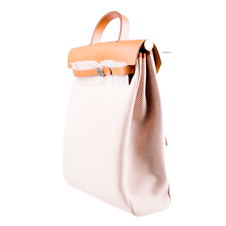 Hermès Herbag Sac a Dos Zip Retourne Rucksack Toile Kriss Viking in der Farbe Ecru Beige Naturel