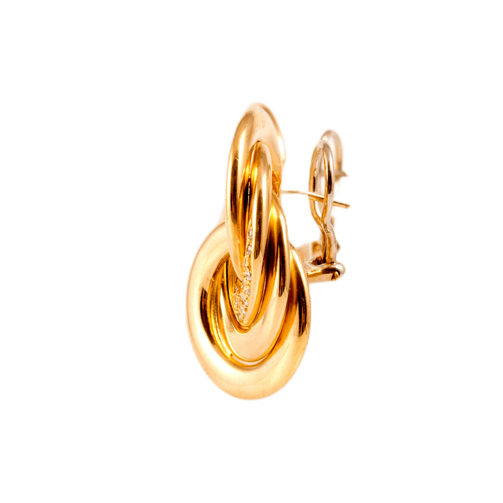 Clip-Ohrstecker mit Diamanten 750 Gelbgold