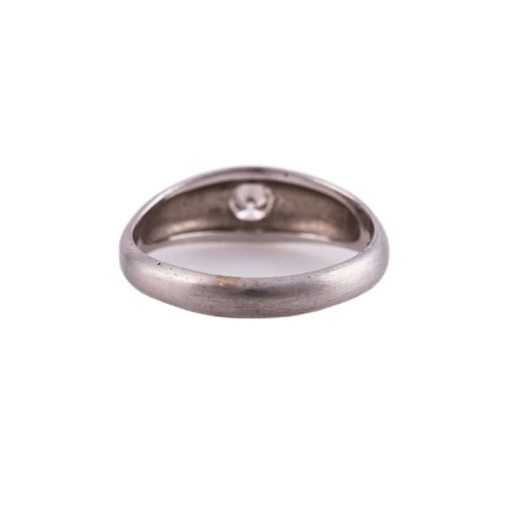Bandring in 585 Weißgold mattiert mit einem Brillant