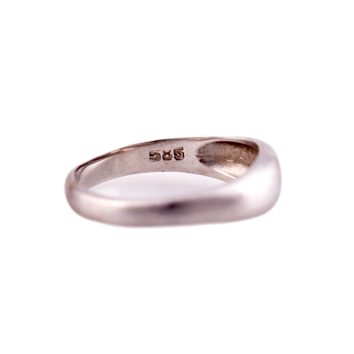 Bandring in 585 Weißgold mattiert mit einem Brillant