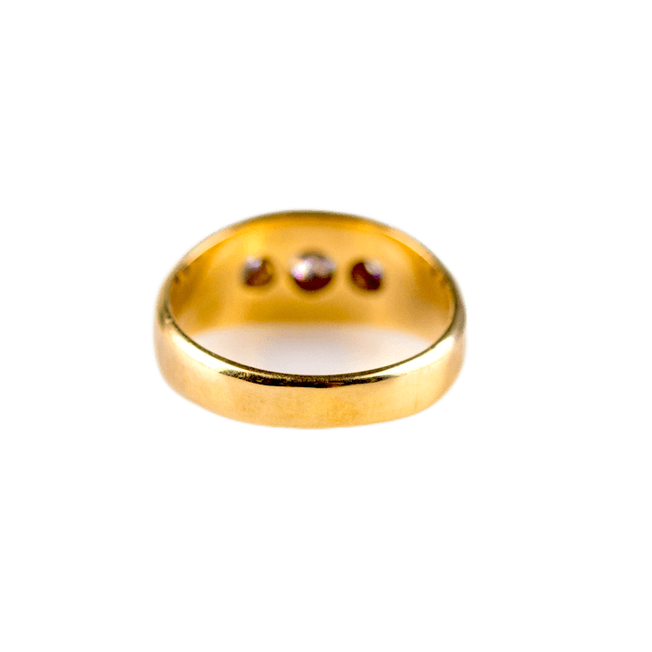 Bandring in 750 Gelbgold mit drei Brillanten