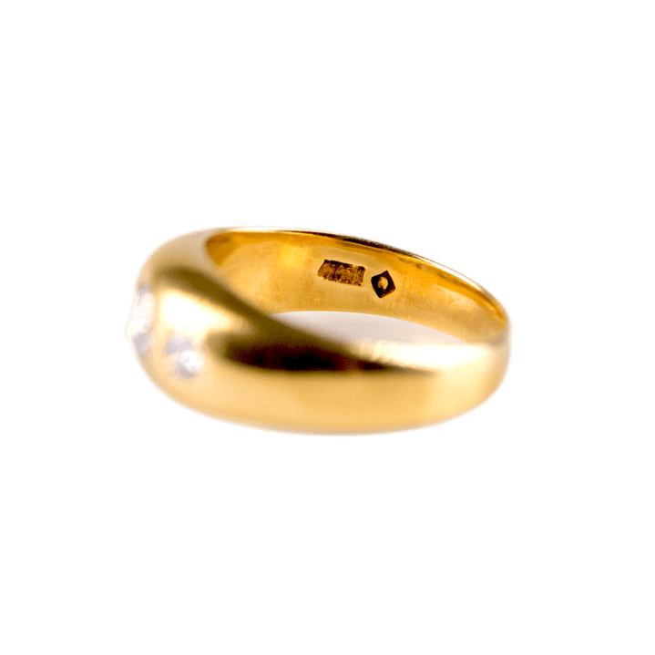 Bandring in 750 Gelbgold mit drei Brillanten