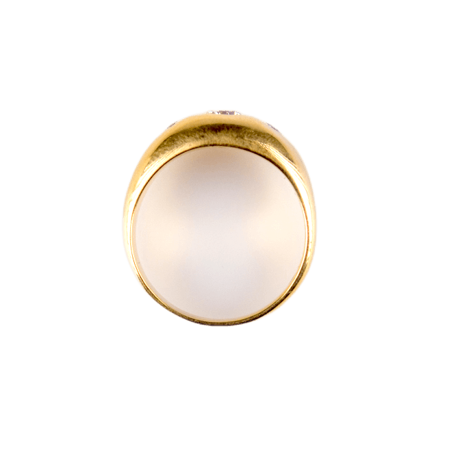 Bandring in 750 Gelbgold mit drei Brillanten