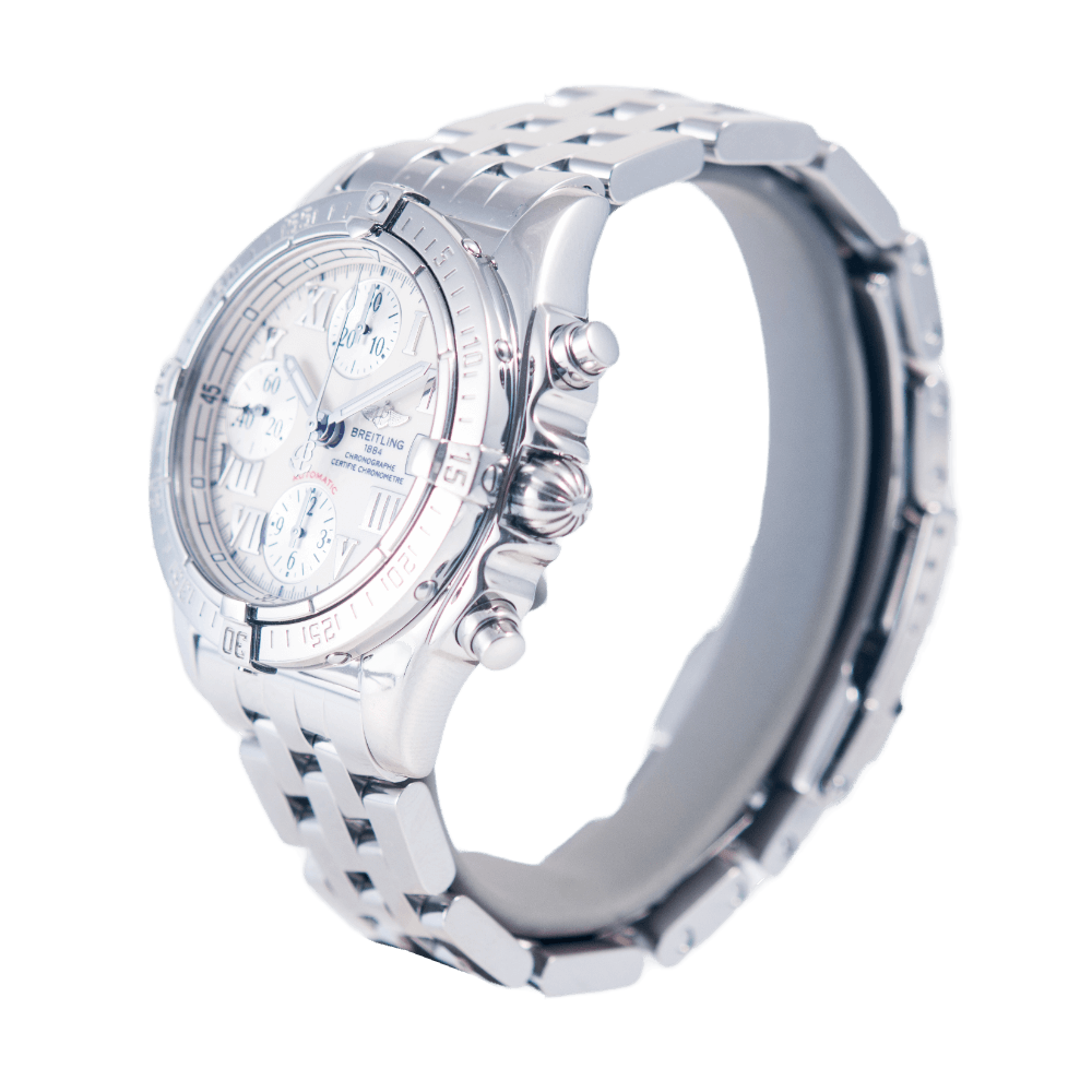 Breitling Chrono Cockpit Herrenuhr in Edelstahl mit Automatikwerk.