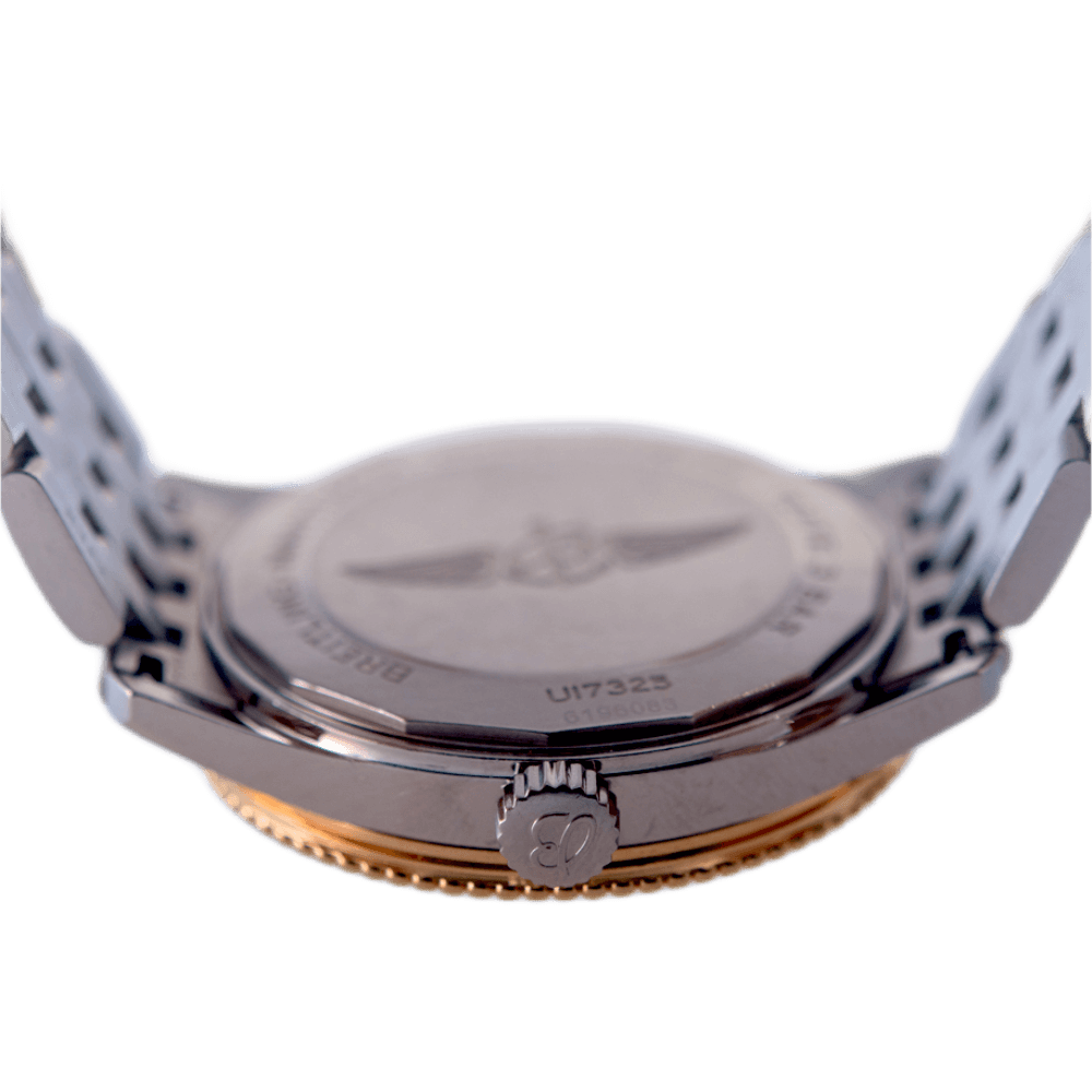 Breitling Navitimer Automatic 38 Armbanduhr in Edelstahl und Roségold mit Automatikwerk.