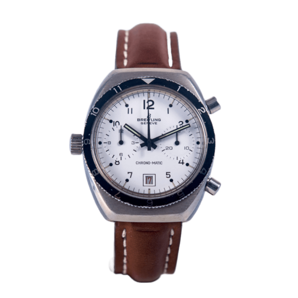 Breitling Vintage Chrono-Matic Chronograph Herrenuhr in Edelstahl mit Automatikwerk, ca. 1970er Jahre.