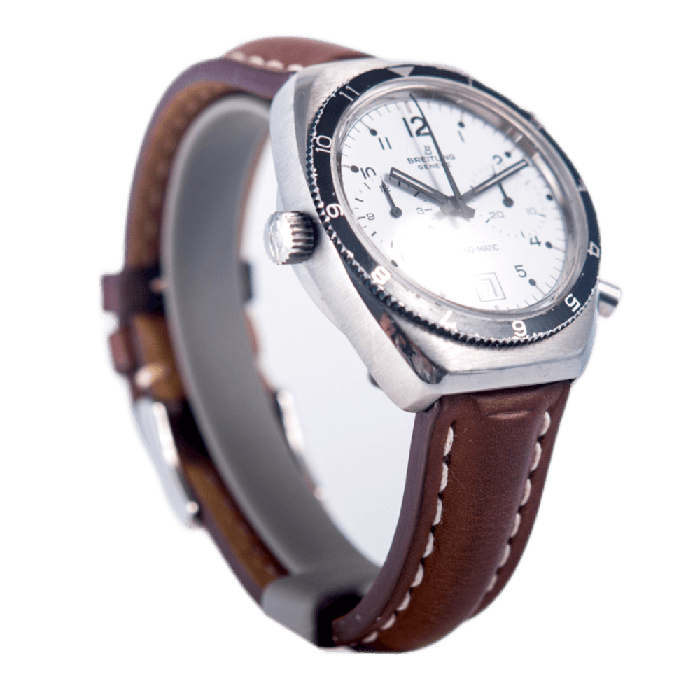 Breitling Vintage Chrono-Matic Chronograph Herrenuhr in Edelstahl mit Automatikwerk, ca. 1970er Jahre.