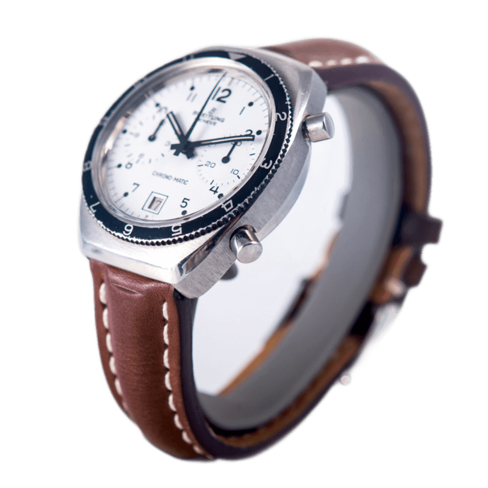 Breitling Vintage Chrono-Matic Chronograph Herrenuhr in Edelstahl mit Automatikwerk, ca. 1970er Jahre.