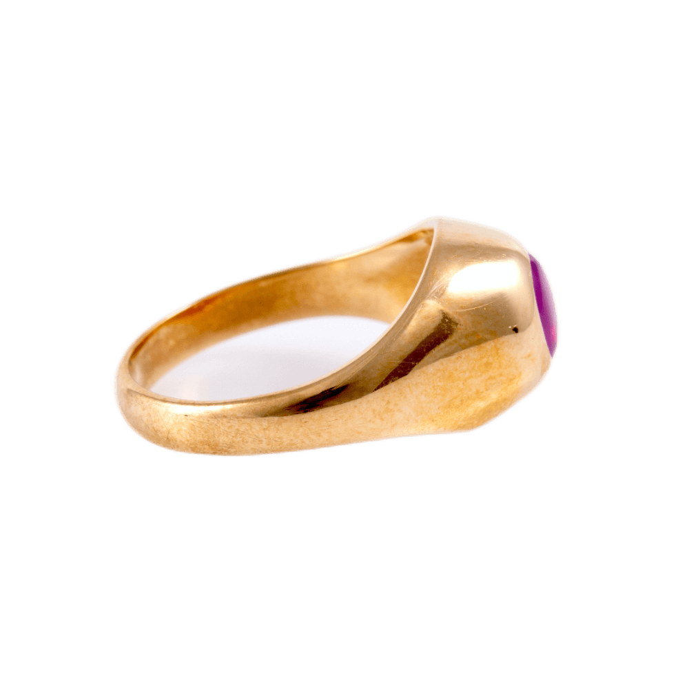Ring mit Rubin in 750 Gelbgold
