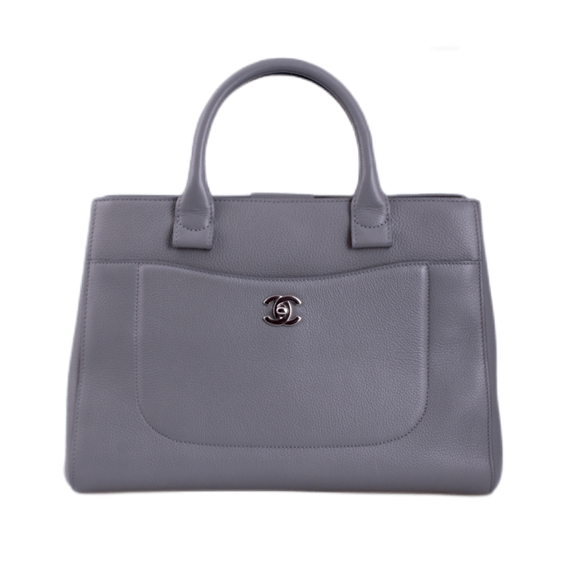 Chanel Handtasche "Neo Executive", Leder in der Farbe Grau, Hardware Silber-Ton,
