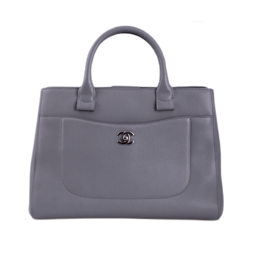 Chanel Handtasche "Neo Executive", Leder in der Farbe Grau, Hardware Silber-Ton,