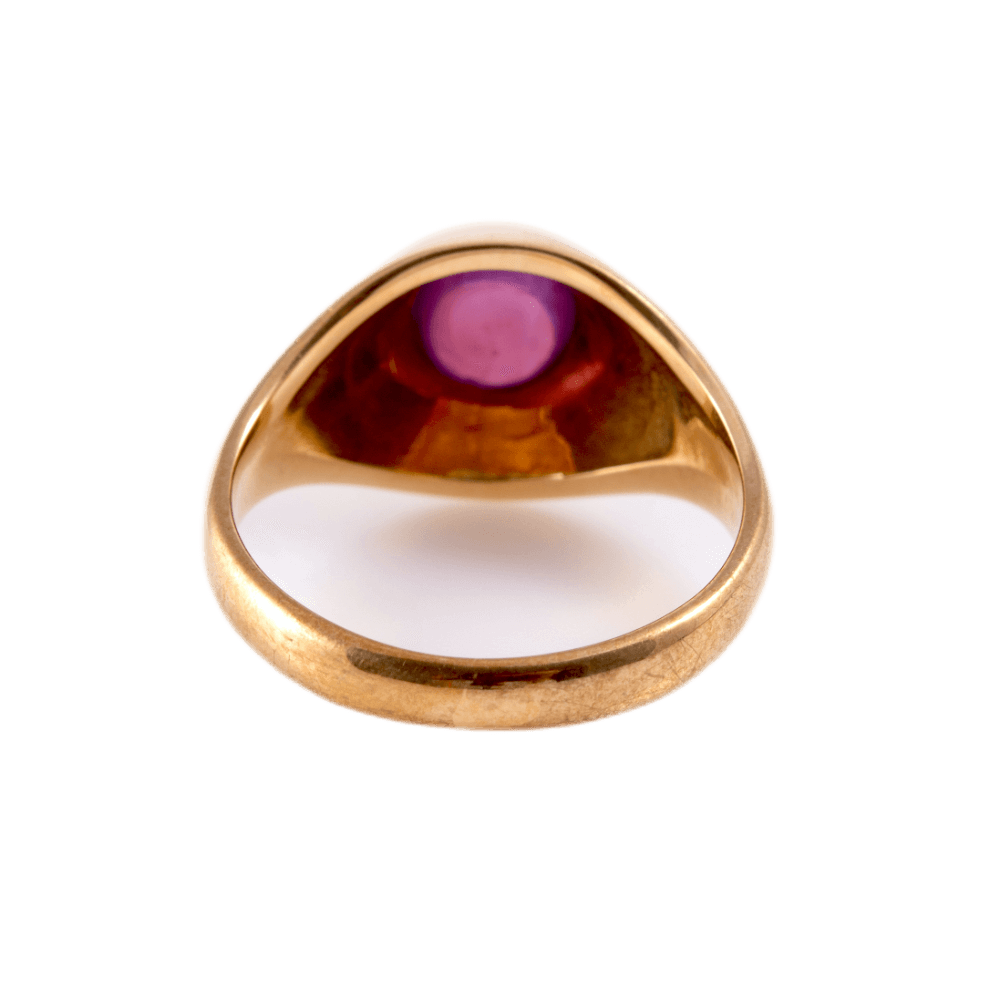 Ring mit Rubin in 750 Gelbgold