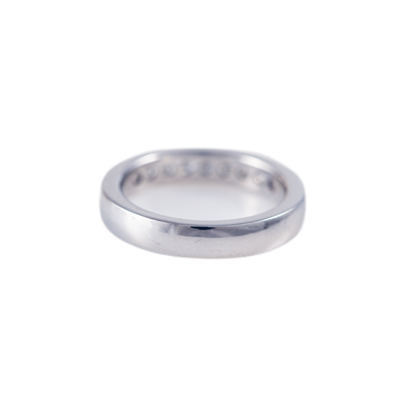 Memoirering in 950 Platin mit 9 Diamanten