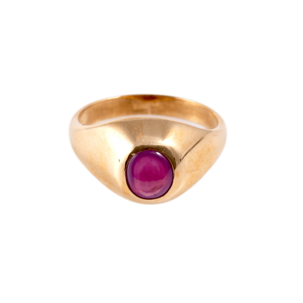 Ring mit Rubin in 750 Gelbgold