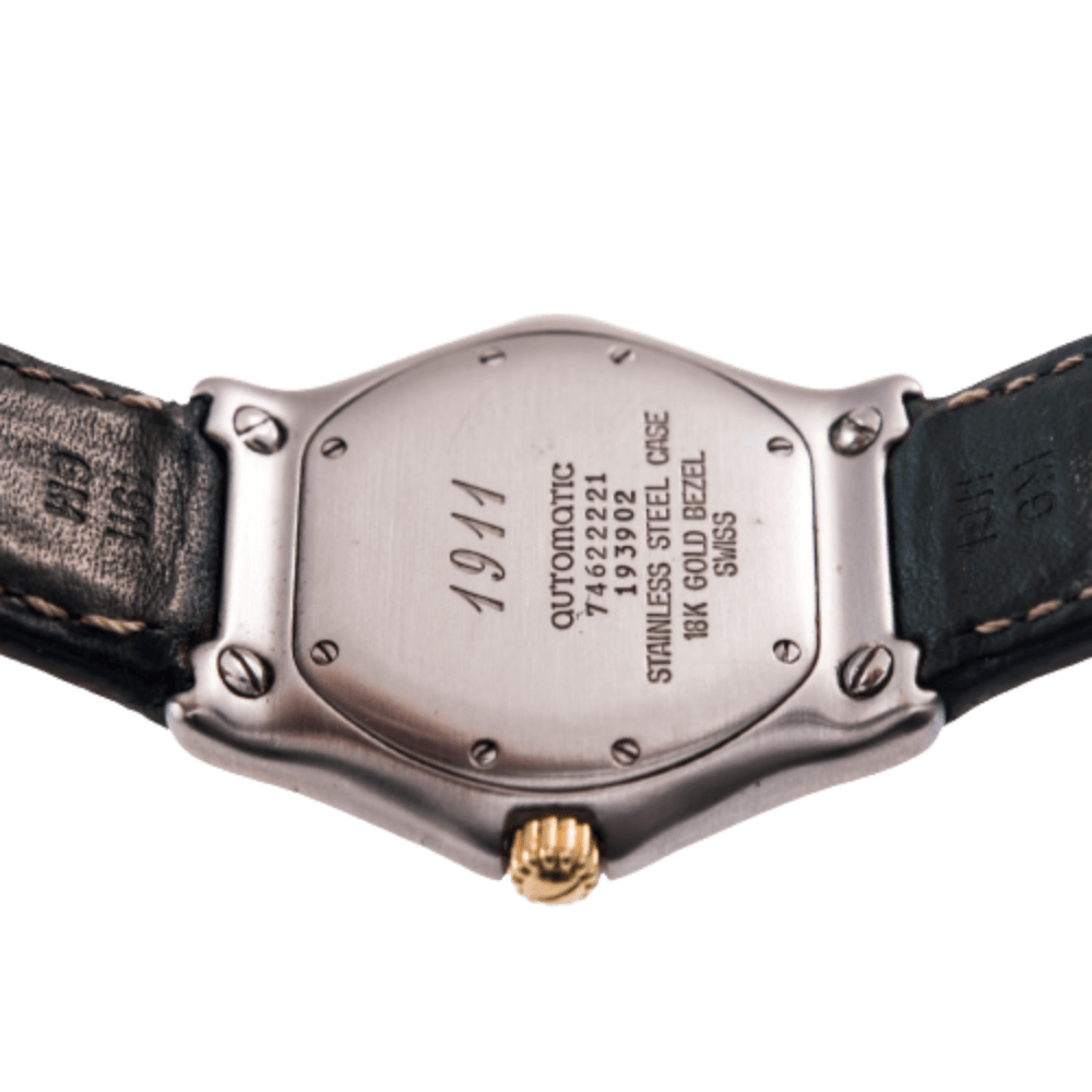 Ebel 1911 Armbanduhr in Edelstahl mit Lünette in Gold und Automatikwerk.