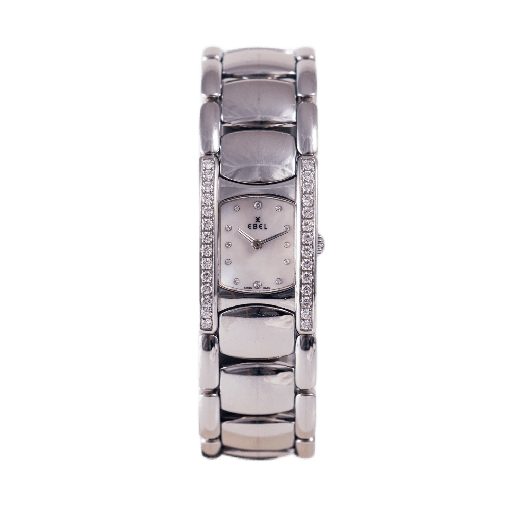 Ebel Beluga Damenuhr in Edelstahl mit Quarz-Werk. 28 Brillanten zus. ca. 0,40ct TW-W/vsi-si.