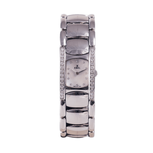 Ebel Beluga Damenuhr in Edelstahl mit Quarz-Werk. 28 Brillanten zus. ca. 0,40ct TW-W/vsi-si.