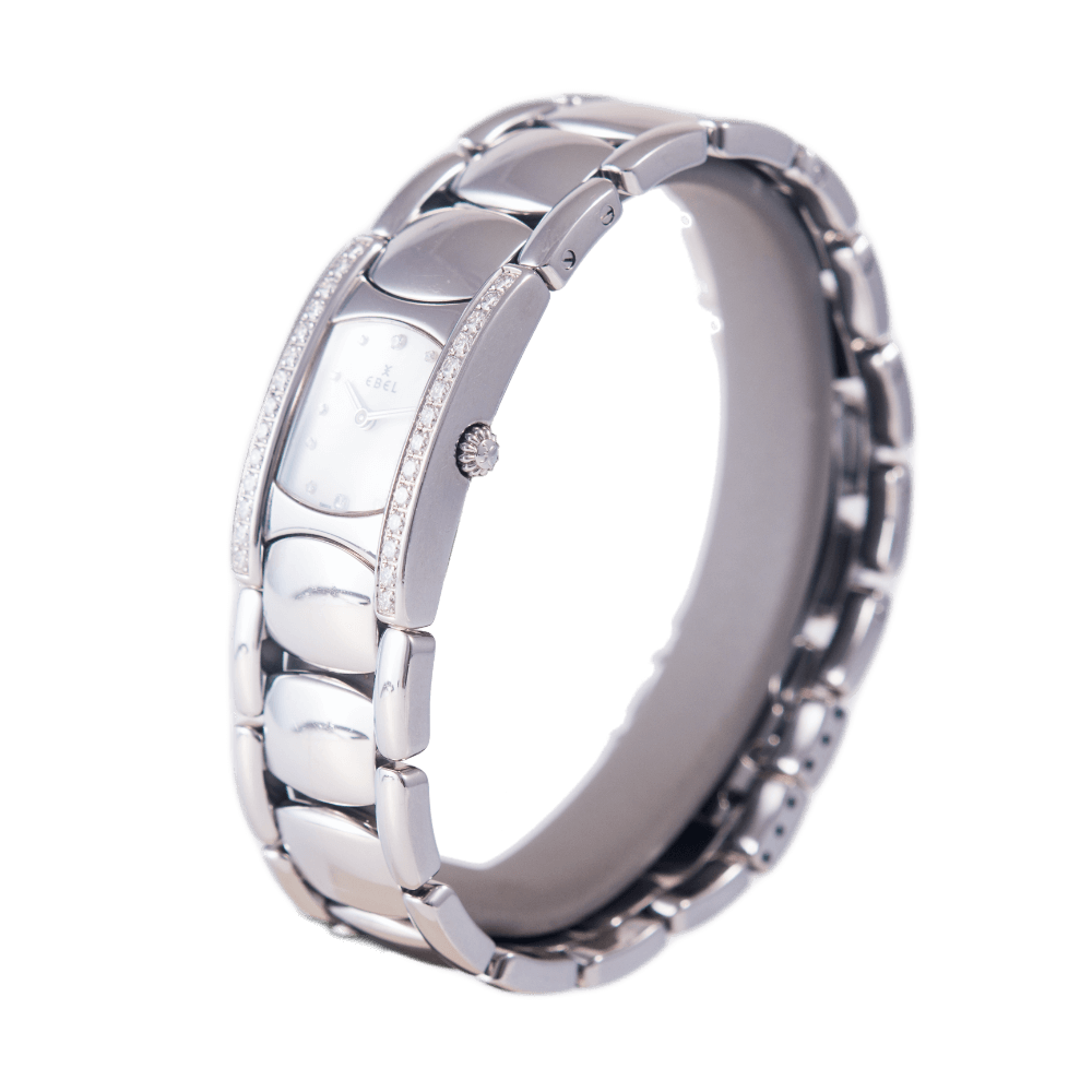 Ebel Beluga Damenuhr in Edelstahl mit Quarz-Werk. 28 Brillanten zus. ca. 0,40ct TW-W/vsi-si.