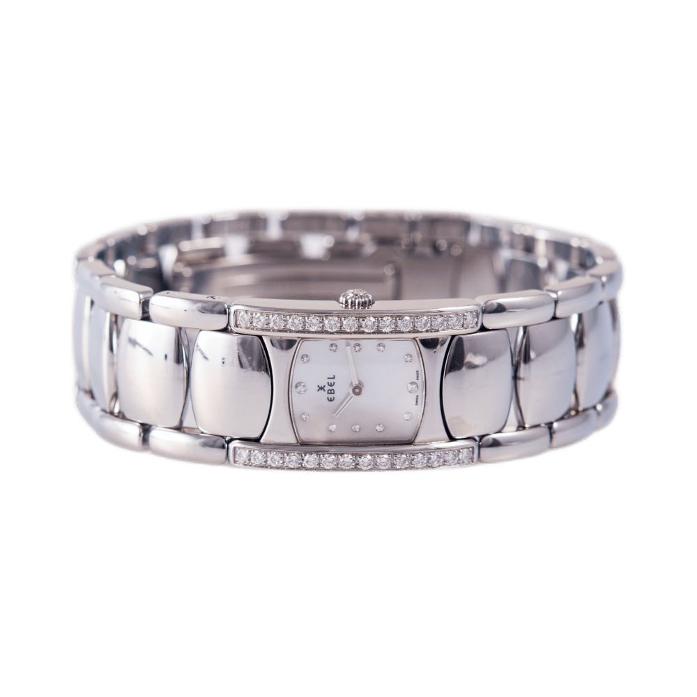 Ebel Beluga Damenuhr in Edelstahl mit Quarz-Werk. 28 Brillanten zus. ca. 0,40ct TW-W/vsi-si.
