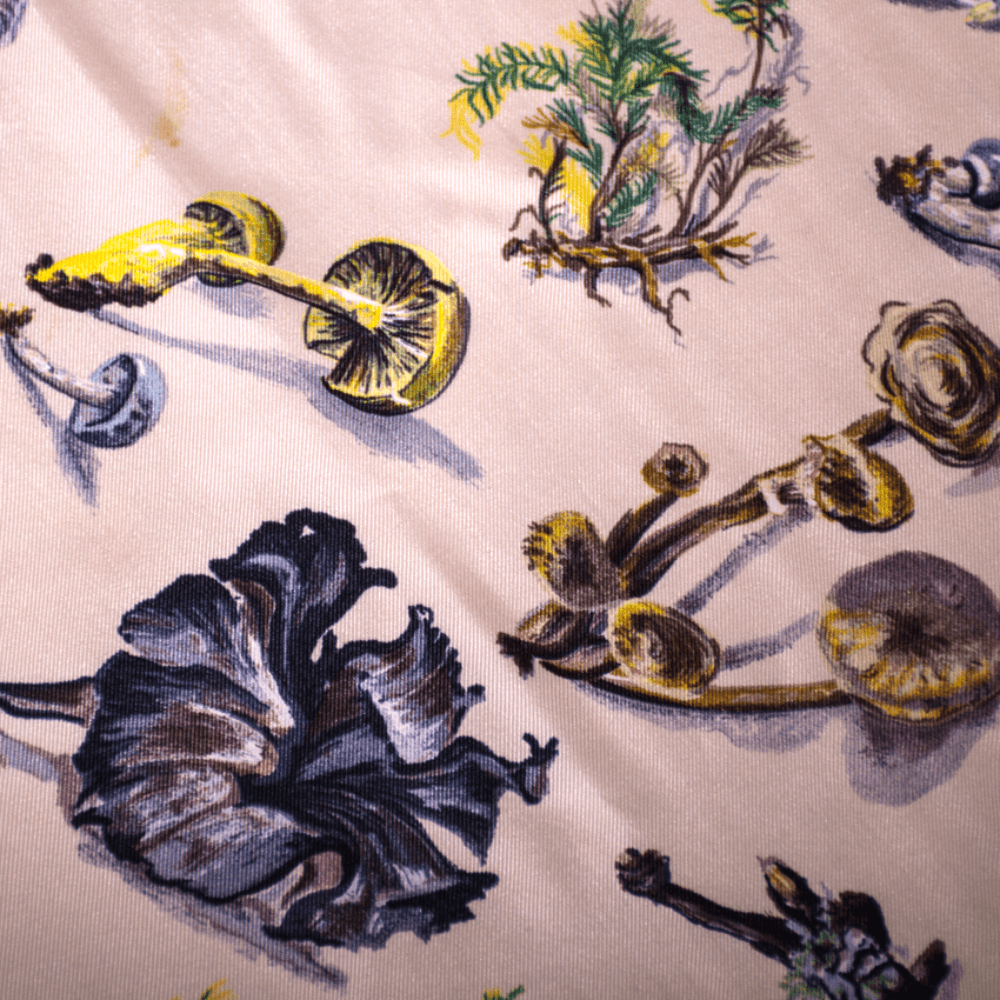 Hermès Carré 90 "Champignons" aus reiner Seide