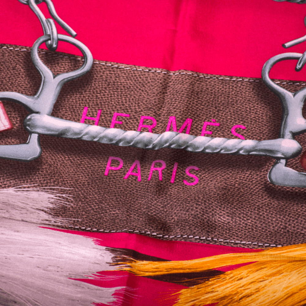Hermès Seidentuch 140 Carré Géant "Projets Carrés" von Henri d'Origny in Pink,