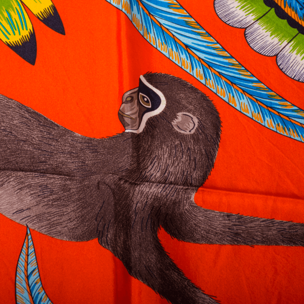 Hermès Seidentuch Carré Géant 140 "The Savana Dance" orange, vermillon