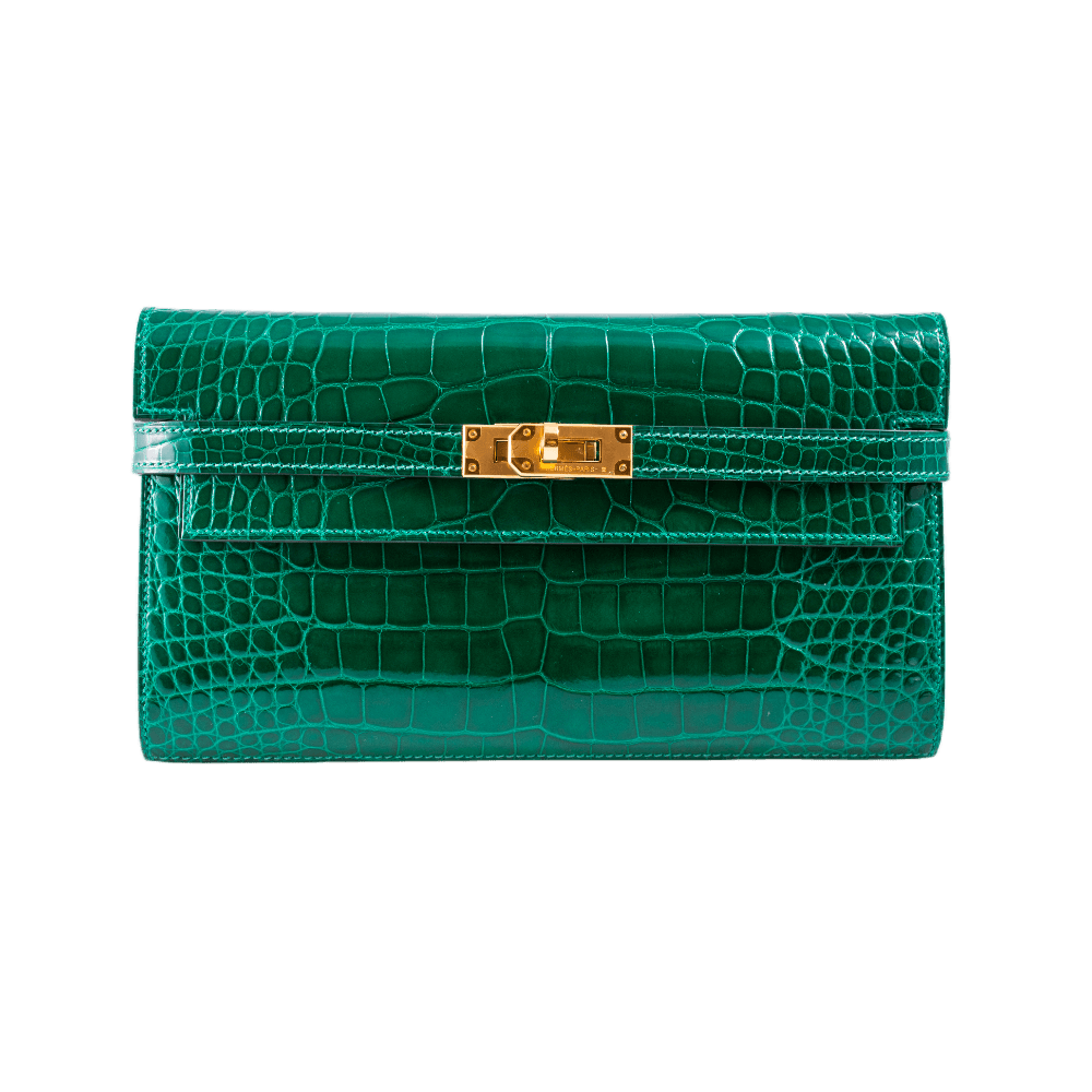 Herm s Portefeuille Kelly Geldbeutel Vert Emeraude Kuhnle Vintage